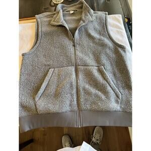 REI Vest Mens Medium GrayFleece Full Zip Lightweight Pocket Sleeveless Polartec